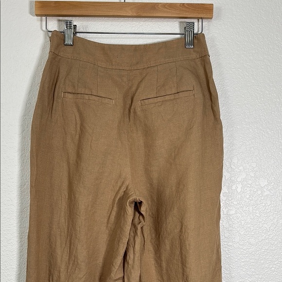 Talbots Linen Tan Wide-Leg Pants 2 - Picture 3 of 7